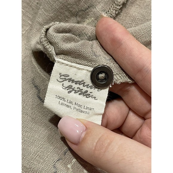 Gudrun Sjoden Boho Women’s Floral Linen Blouse Top Buttons Shirt Size M Over - Picture 9 of 10